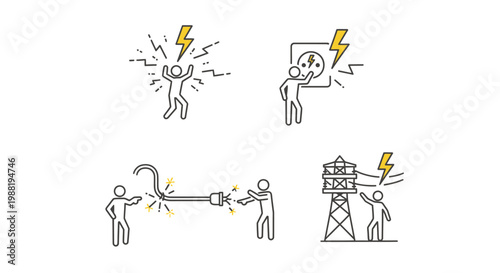 Fotografia People experiencing electric shock pain.