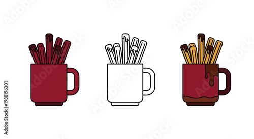 Three colorful mugs filled with paintbrushes and pencils for art and design
