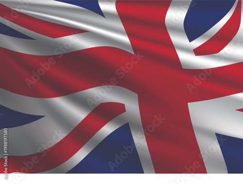 Waving United Kingdom Flag Vector Illustration