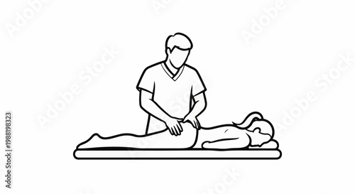 Medical professional massaging a person lying on a table