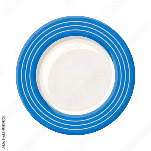Blue And White Striped Dinner Plate