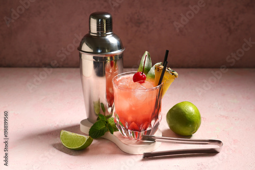 Glass of tasty Mai Tai cock...