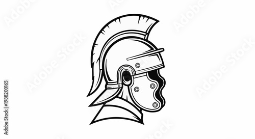 Stylized profile of a Roman soldier's helmet with crest