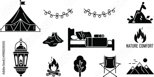 Real estate and home life icons family house amenities and services