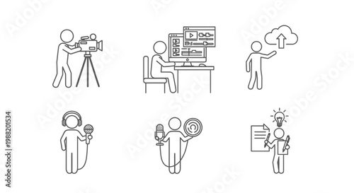 People communicating in various settings.