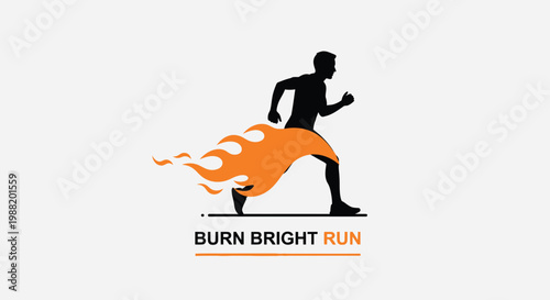 Dynamic Runner Silhouette Emitting Fiery Energy Abstract Motion Graphic
