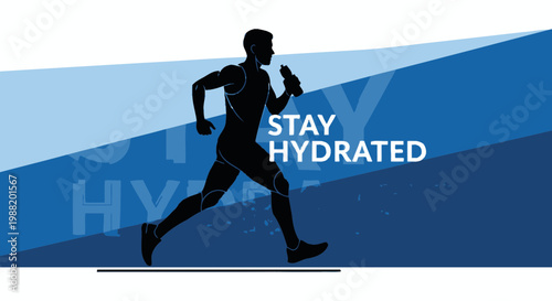 Dynamic Runner Silhouette Embracing Hydration For Peak Athletic Performance