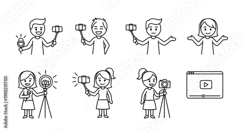 People holding smartphones and cameras.