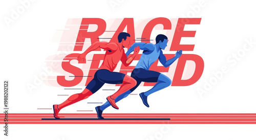 Dynamic Runners Compete in High-Octane Race Illustrating Speed And Agility