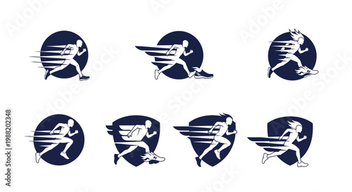 Dynamic Runners Logos Showcasing Speed, Agility, and The Spirit Of Competition