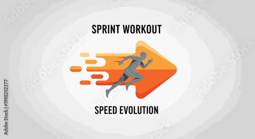 Dynamic Running and Sprint Exercise for Speed and Endurance on a Gray White Background