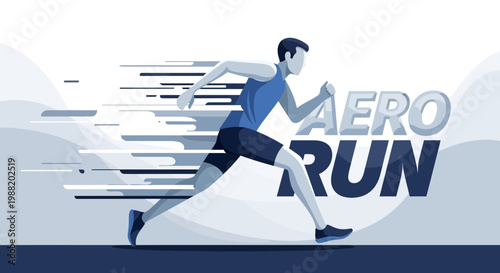 Dynamic Illustration of an Athlete Sprinting, Representing Speed and Athleticism Concept