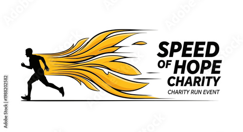 Dynamic Illustration Of Charity Race Promoting Speed And Hope For A Noble Cause