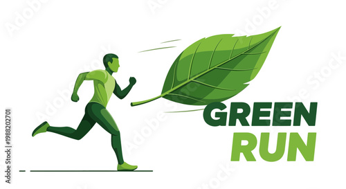 Eco-Friendly Concept Depicting Green Running and Environmental Consciousness