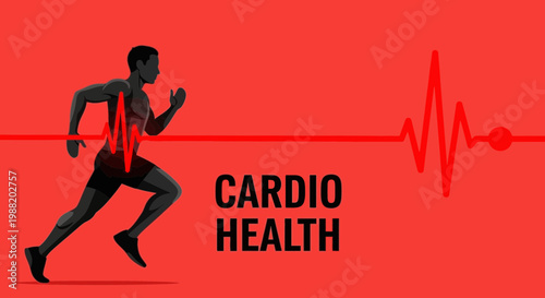 Dynamic Running Silhouette Symbolizing Cardio Health and Vitality For Fitness And Wellness