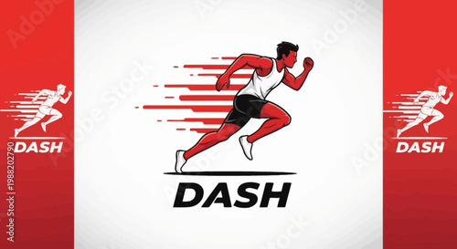 Dynamic Illustration of Runner in Motion Created For a Brand or Logo Design Concept