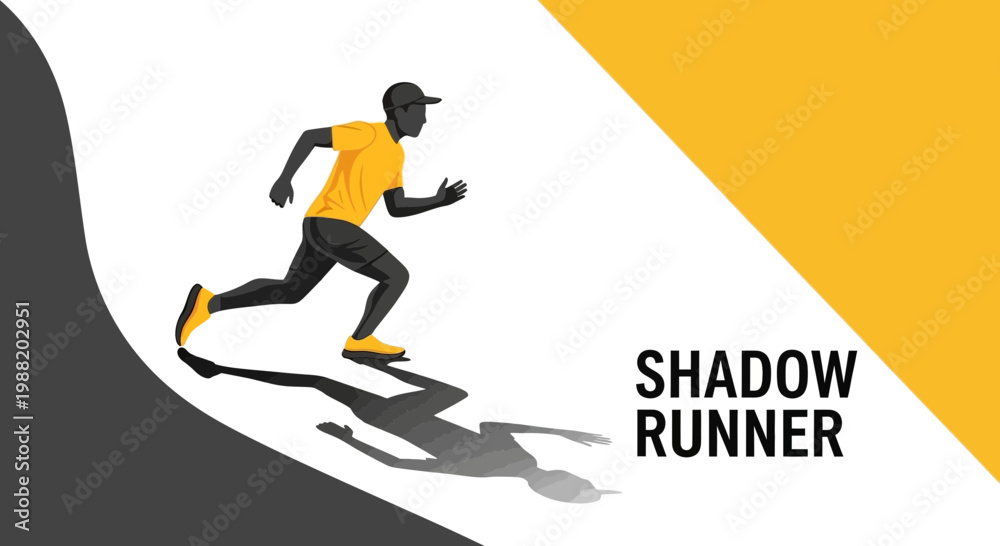 Fototapeta premium Dynamic Silhouette of a Runner: A Striking Visualization for Fitness and Movement