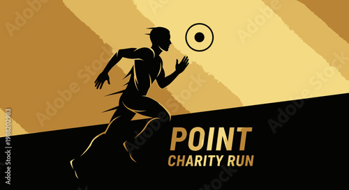 Dynamic Illustration Of Runner Silhouette Design For Charity Event Promotion