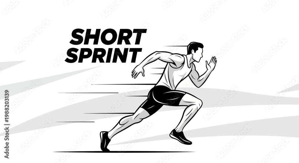 Fototapeta premium Dynamic Illustration Of Sprinter In Motion, Capturing Speed And Athleticism Perfectly