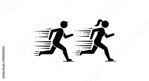 Dynamic Motion Black Silhouettes Representing Speed And Agility In Action