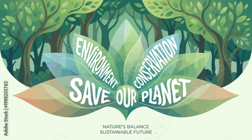 Earth Preservation Illustration Promoting Environmental Responsibility and Global Conservation