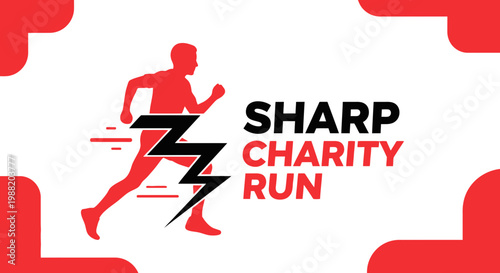 Energetic Charity Race Event Featuring Bolt Design in a Vibrant Color Scheme and Clean Layout