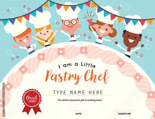 Little Pastry Chef Certificate for Kids Cooking Class