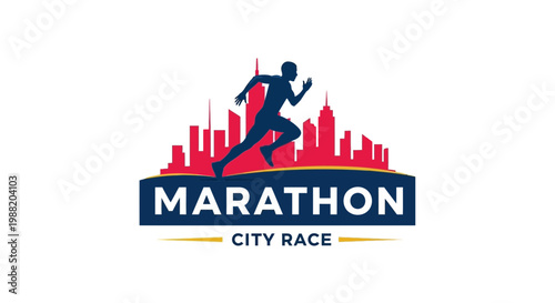 Energetic City Marathon Runner Silhouette Symbolizing Competition And Endurance