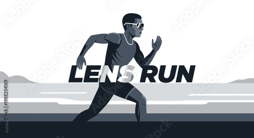 Dynamic Runner Athlete Illustration Speed Motion