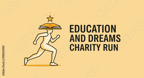 Education And Dreams Charity Run: A Symbolic Illustration For Fundraising Initiatives