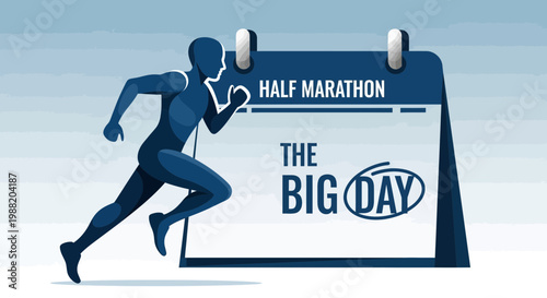 Dynamic Runner Approaching The Big Day Of The Half Marathon Event