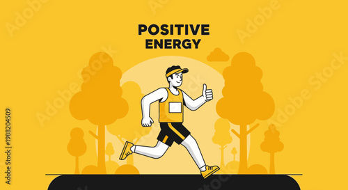 Energetic Athlete Expressing Positivity Through Running and Encouraging Lifestyle Choices