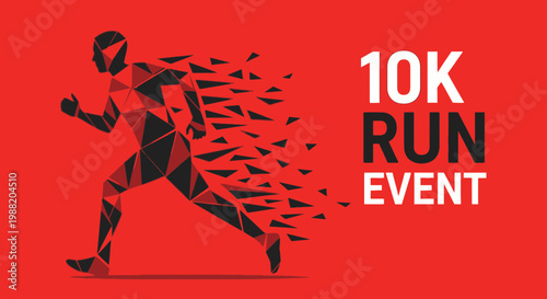 Dynamic Runner Graphic For A Ten Kilometer Race Announcement