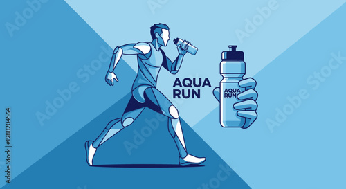Dynamic Runner Hydration Motion Active Lifestyle Advertising