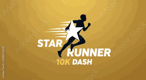Dynamic Star Runner Concept Celebrating the Thrill of Racing a 10K Dash for Victory