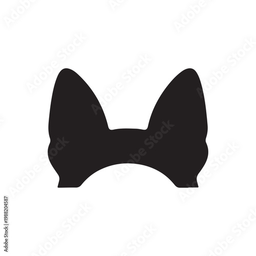 Dog ears silhouette icon vector flat design