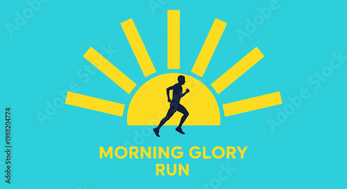 Energetic Dawn Run Concept Depicting Runner Silhouetted Against Rising Morning Sun