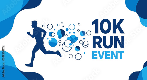 Dynamic Ten Kilometers Running Event Graphics Celebration