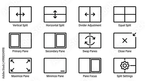 Window Management Icons Set for User Interface Design.