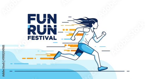 Energetic Runner At A Fun Festival Representing High-Speed Performance or Sports Competition