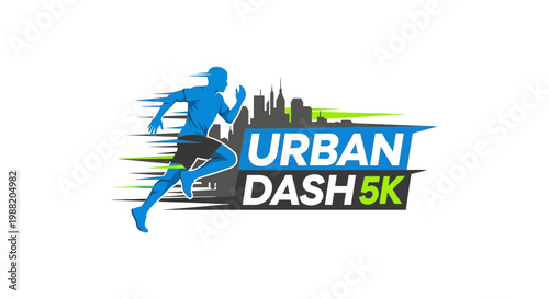 Dynamic Urban Dash: A Vibrant Design for Running Events and Sporting Contests