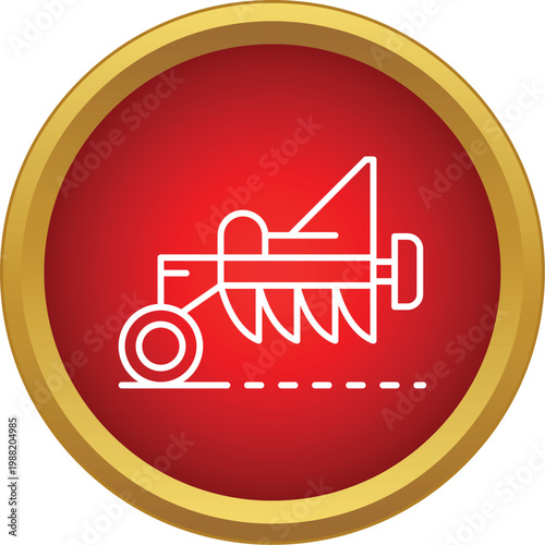 Ploughing agriculture equipment icon symbolizing farming cultivation