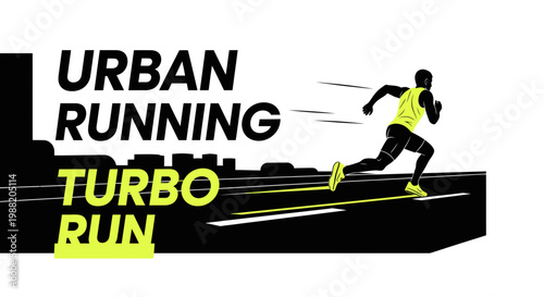 Dynamic Urban Runner Illustration Demonstrating High Speed and Energetic Performance