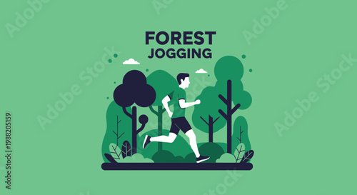 Energetic Forest Run: A Sporty Visualization of Nature's Jogging Essence