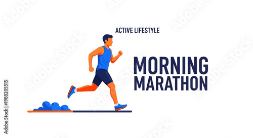 Energetic Runner Embarking On A Bright Morning Marathon Adventure For Fitness Goals