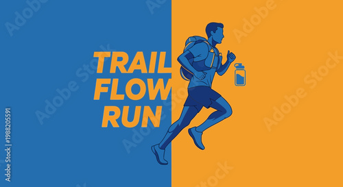 Energetic Runner Embarking On Adventure, Flowing Through the Trails for Endurance