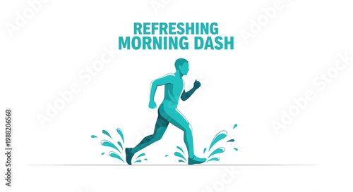 Energetic Runner Illustrative Vector Depicting Refreshing Morning Exercise And Movement