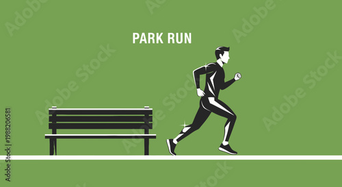 Energetic Athlete Sprinting in Park Enjoying Daily Exercise and Fresh Outdoors