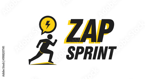 Energetic Logo for a Sprinting Activity with a Lightning Bolt and Bold Typography