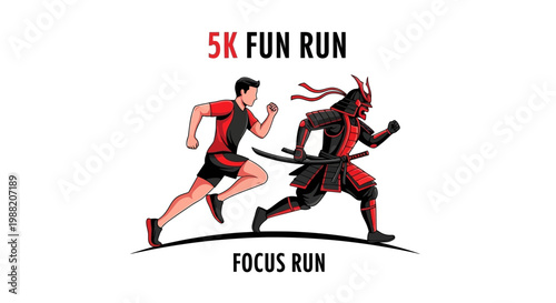Energetic Runners Embark On 5K Race, Samurai Warrior Joins The Focus Run Sport Challenge